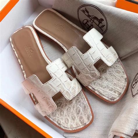 white hermes oran sandals outfit|hermes oran crocodile sandals.